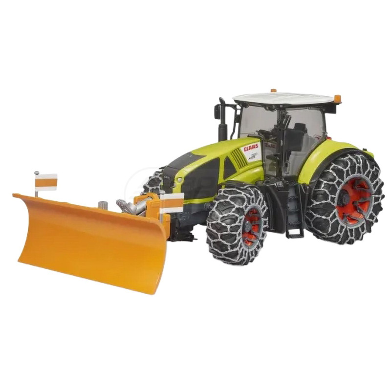 Traktor Claas Axion 950 z pługiem śnieżnym i łańcuchami na kołach BR-03018