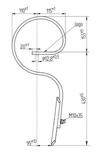 Ząb prosty z redliczką 585mm 32x12 sprężynowy