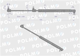 Siłownik L max. 526mm 4274843M1P MASSEY FERGUSON POLMO