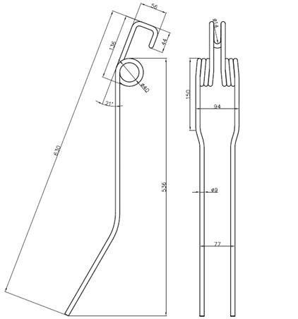 Palec zgrabiarki Deutz-Fahr KS1.70