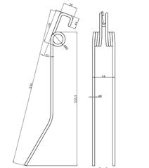 Palec przetrząsaczo-zgrabiarki Deutz Fahr KS1.30-83214