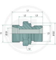 Przyłącze X-GER M22x1,5 15 L 1/2 WD 12406449