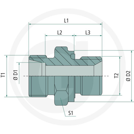Przyłącze X-GER M18x1,5 12 L 1/2 WD 12545628