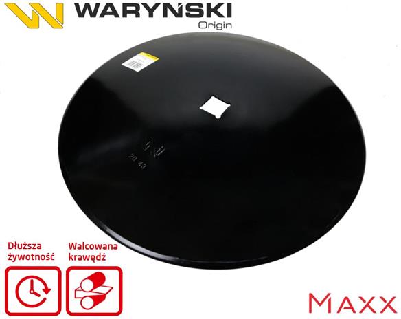 Talerz gładki fi 460 otwór 30x30 stal borowa 3.2mm WARYŃSKI MAXX 1279201030 1201030040 W-5195460/30-171707