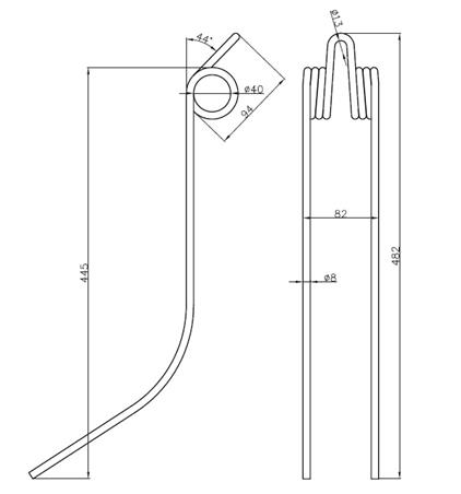 Palec zgrabiarki Deutz-Fahr KS60 