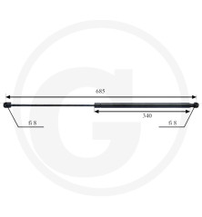 Sprężyna gazowa szyby tylnej 65753369912