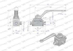 Zawór kulowy hydrauliczny 3-drogowy 3/2 M14x1.5 08L z otworami mocującymi 500 bar Waryński