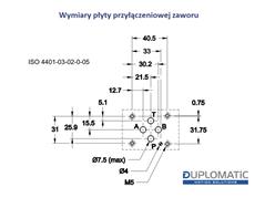 Rozdzielacz (elektrozawór) suwak "n" DS3-S4/11N-D12 12V DC (cewka x 2) Heavy 350bar. 100l/min Duplomatic