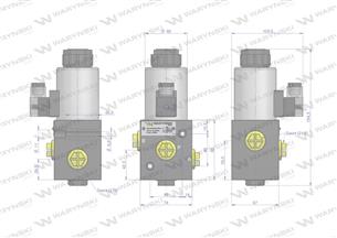 Elektrozawór 3-drogowy elektromagnetyczny kontroli 3/2 W-E12DVS3/2-80L G1/2" 12V 80L Waryński