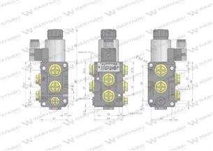 Dzielnik, zawór, elektrozawór kierunkowy elektromagnetyczny kontroli W-E12DVS6/2 (DVS6/50L) G1/2" 50L Waryński