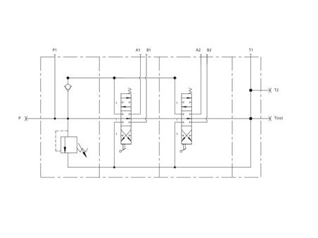 Rozdzielacz hydrauliczny (50 l/m) 3 sekc.ster. Ręczno elektryczne 24 DC