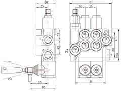 Rozdzielacz hydrauliczny jednosekcyjny z zatrzaskiem (1) 40L