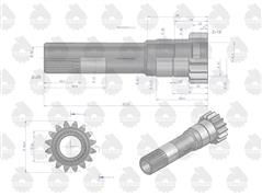 Wałek sprzęgła drugiego stopnia WOM Z-16/25 MF3 ORYGINAŁ URSUS