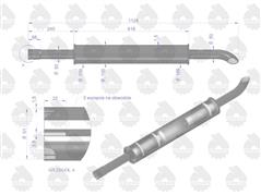 Tłumik 1128mm 3029104M1 4.8kg MF3 C-3603P EMALIA ORYGINAŁ URSUS