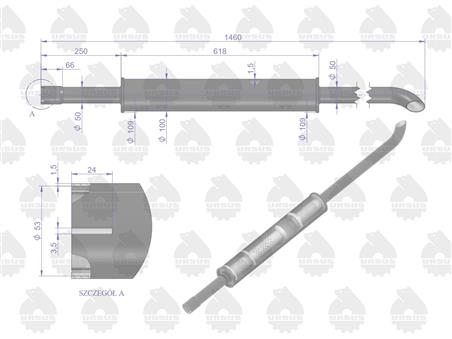 Tłumik 1460mm 5.6kg MF3 EMALIA ORYGINAŁ URSUS