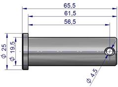 Sworzeń mocowania wieszaka L.P dolny fi-20mm z kołnierzem C-330 C-360