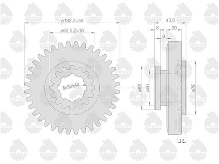 Koło zębate trzeciego biegu i reduktora przesuwne C-330 ORYGINAŁ URSUS
