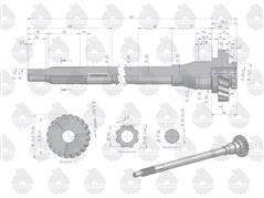 Wałek napędowy skrzyni biegów sprzęgła I stopnia n. typ C-330 ORYGINAŁ URSUS