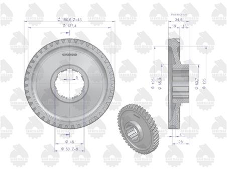 Koło zębate stałego zazębienia C-330M ORYGINAŁ URSUS