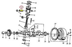Sworzeń tłokowy silnika 950313 C-360/Zetor