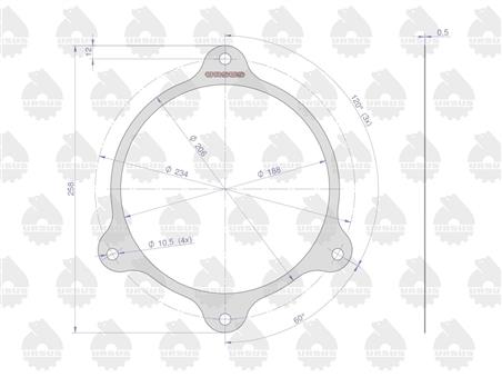 Uszczelka pokrywy mechanizmu blokady krążelit 0.5mm C-360 ( sprzedawane po 5 ) ORYGINAŁ URSUS