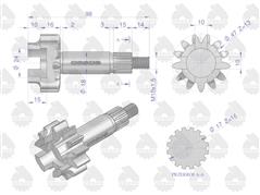 Koło zębate z wałkiem napędu pompy hydraulicznej C-360 ORYGINAŁ URSUS