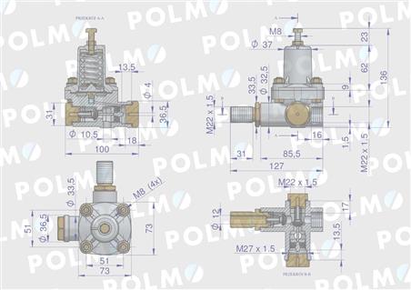 Regulator ciśnienia powietrza 42480170 C-330 C-360 C-385 POLMO