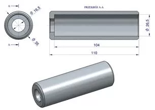 Tuleja zęba do regeneracji wideł do obornika 110mm TUR