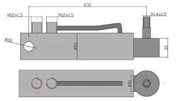 Cylinder hydrauliczny, siłownik wspomagania układu kierowniczego MF3 Kraj 7009031M1 (SMT1R.40.22.140-00)
