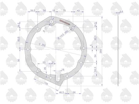 Uszczelka pokrywy pompy hydraulicznej krążelit 0.8mm Zetor ( sprzedawane po 5 ) ORYGINAŁ URSUS