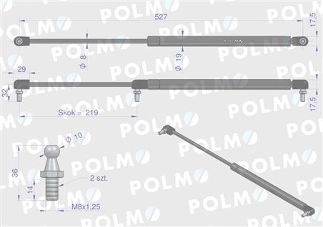 Siłownik dachu 10368918 pasuje do Zetora Proxima Forterra POLMO