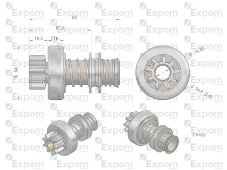 Zespół sprzęgający rozrusznika R-5 821.700.0EX EXPOM KWIDZYN eu 8217000EX