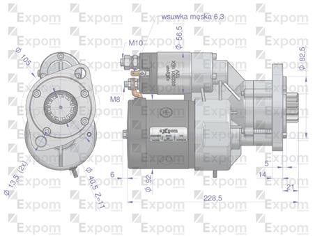 Rozrusznik z reduktorem typu Magneton Lamborghini Same 9142602 Blu Line EXPOM KWIDZYN 9142602EX