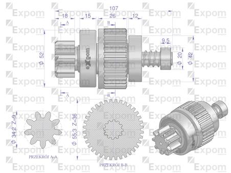 Zespół sprzęgający rozrusznika DEUTZ typu Magneton 9144820 Blue Line EXPOM KWIDZYN 9144820.7EX