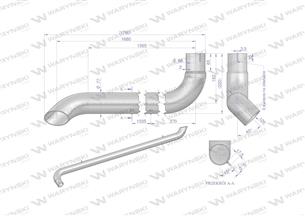 Tłumik rura wylotowa AL116287 John Deere INOX WARYŃSKI