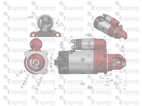 Rozrusznik R11A 12V 3kW 46657000 C-330 C-360 EXPOM KWIDZYN eu EX-154000EX