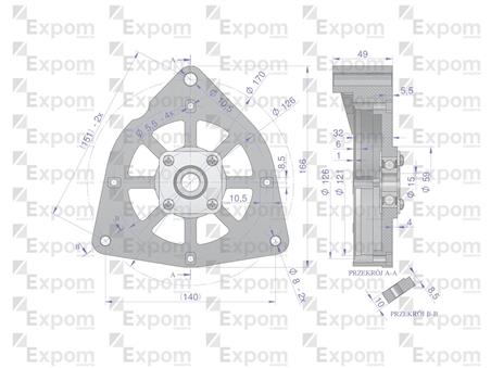 Tarcza pokrywa przednia alternatora EX230000 C-330 C-360 EXPOM KWIDZYN eu EX-385500EX