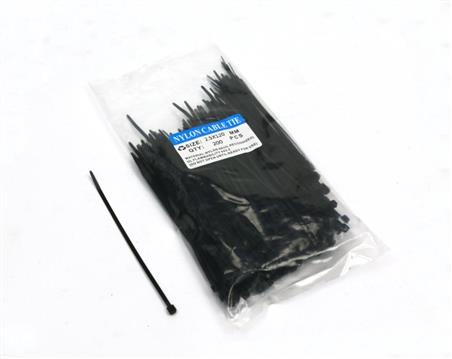 Opaski kablowe 2.5 x 100mm 200 szt w worku czarne odporne na UV-171961