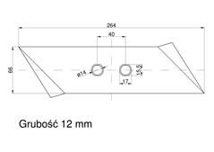 Dłuto, nakładka lemiesza lewa Kverneland Vulcan pasuje śruba M12X34OV2