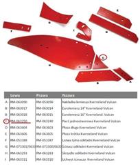 Pierś odkładni lewa jednootworowa Kverneland Vulcan pasuje śruba M12X35NOS - 1 szt.