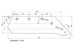 Eurolemiesz prawy 16" Kverneland Vulcan pasuje śruba M14X34OV1 - 4 szt.