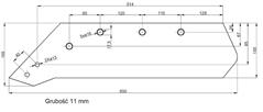 Eurolemiesz lewy 18" Kverneland Vulcan pasuje śruba M14X34OV1 - 4 szt.