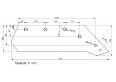 Eurolemiesz prawy 16" Kverneland Vulcan pasuje śruba M14X34OV - 4 szt.