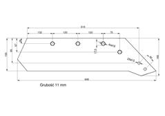 Eurolemiesz prawy 18" Kverneland Vulcan pasuje śruba M14X34OV1 - 4 szt.