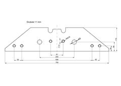 Płoza długa obracalna P&L Kverneland Vulcan pasuje śruba M14X34OV1 - 2 szt.