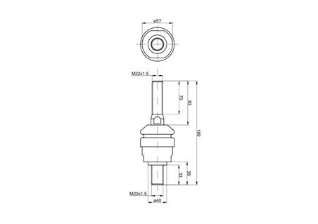 Przegub kierowniczy poziomy 195mm - M20x1,5-22x1,5 1968463C1 Case TAQ