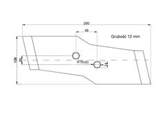 Dłuto, nakładka lemiesza obracalna lewa Kuhn Vulcan pasuje śruba M12X34OV2 - 2 szt.