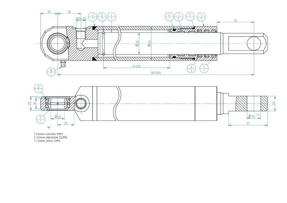 Cylinder podnoszenia motowideł CN2E-32/200B Bizon