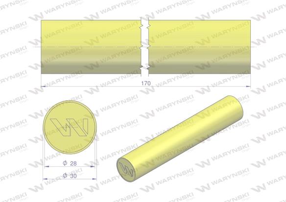 Amortyzator poliuretanowy walec 30x170 WARYŃSKI ( sprzedawane po 4 )