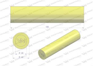 Amortyzator poliuretanowy walec 40x180 WARYŃSKI ( sprzedawane po 4 )
